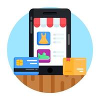 e-handel shopping app vektor