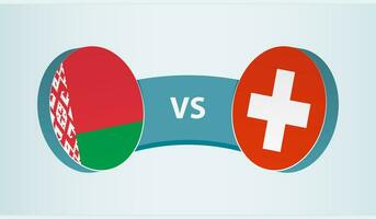 Weißrussland gegen Schweiz, Mannschaft Sport Wettbewerb Konzept. vektor