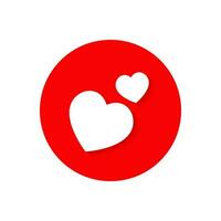 dubbel- kärlek ikon vektor i röd cirkel. hjärta, tycka om, romantisk tecken symbol