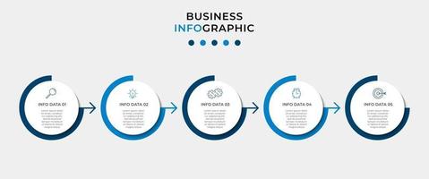 Infografik-Designvorlage mit Symbolen und 5 Optionen oder Schritten vektor