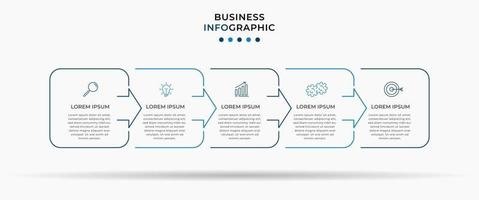 Infografik-Designvorlage mit Symbolen und 5 Optionen oder Schritten vektor