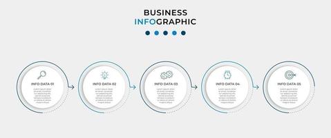 Infografik-Designvorlage mit Symbolen und 5 Optionen oder Schritten vektor