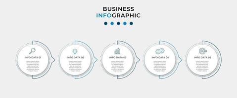 Infografik-Designvorlage mit Symbolen und 5 Optionen oder Schritten vektor