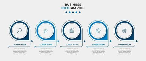 Infografik-Designvorlage mit Symbolen und 5 Optionen oder Schritten vektor