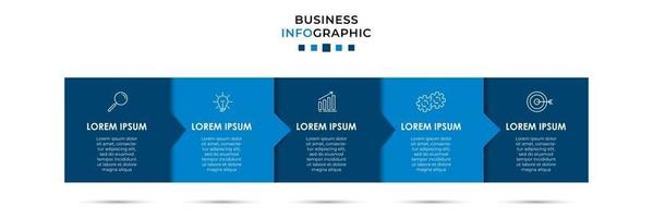 infographic designmall med ikoner och 5 alternativ eller steg vektor