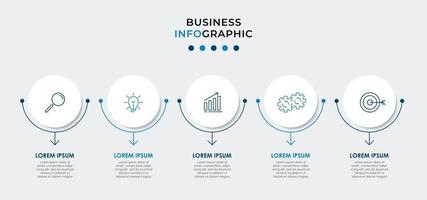 Infografik-Designvorlage mit Symbolen und 5 Optionen oder Schritten vektor