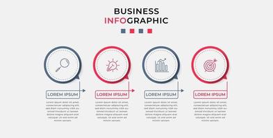 Infografik-Designvorlage mit Symbolen und 4 Optionen oder Schritten vektor