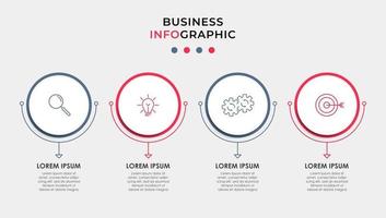 Infografik-Designvorlage mit Symbolen und 4 Optionen oder Schritten vektor