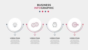 Infografik-Designvorlage mit Symbolen und 4 Optionen oder Schritten vektor