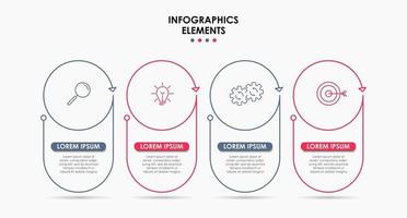 infographic designmall med ikoner och fyra alternativ eller steg vektor