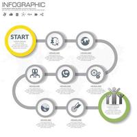 digitales Marketingkonzept. Infografik-Diagramm mit Symbolen. vektor