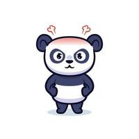 söt kawaii panda karaktärsdesign vektor