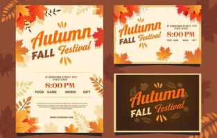 Herbst Herbstfest Einladungskarte vektor