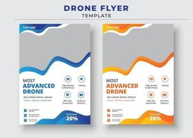 Drohnen-Flyer-Vorlage, Flyer für fortschrittlichste Drohnendienste vektor