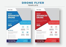 Drohnen-Flyer-Vorlage, Flyer für fortschrittlichste Drohnendienste vektor