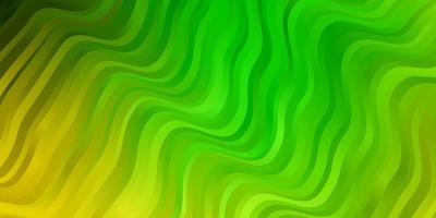 ljusgrönt, gult vektormönster med kurvor. vektor