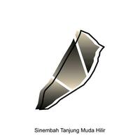hoch detailliert Vektor Karte von sinemba Tanjung Muda Hilir Stadt modern Umriss, Logo Vektor Design. abstrakt, Designs Konzept, Logo, Logo Element zum Vorlage.