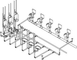 3d Illustration von Gebäude Rohrleitungen vektor