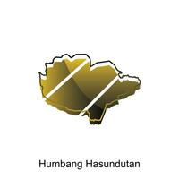 Humbang hasundutan Stadt Karte von Norden Sumatra Provinz National Grenzen, wichtig Städte, Welt Karte Land Vektor Illustration Design Vorlage