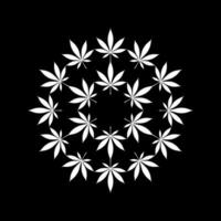 marijuana cirkel form sammansättning, kan använda sig av för dekoration, utsmyckad, tapet, omslag, konst illustration, textil, tyg, mode, eller grafisk design element. vektor illustration