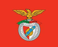 benfica klubb logotyp symbol portugal liga fotboll abstrakt design vektor illustration med röd bakgrund