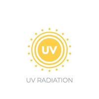 UV-Strahlungsvektorsymbol auf weiß on vektor