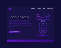 Design der Landingpage für die Essenslieferung vektor