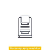 mammografi maskin, linje vektor ikon