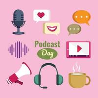 Podcast-Tag-Icon-Vorlagen-Set