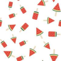 Wassermelonen-Eis nahtlose Hintergrundmuster. vektor
