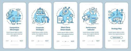 Wettbewerbsfähigkeit Onboarding mobiler App-Seitenbildschirm mit Konzepten vektor