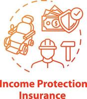 Symbol für das Konzept der Einkommensschutzversicherung vektor