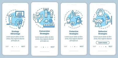 Marketingstrategien beim Onboarding der Seite der mobilen App mit Konzepten vektor