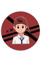 Junge mit Hut zur Schule gehen Cartoon-Illustration vektor