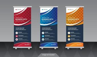 modernes Werbetrend Business Roll-Up Banner Stand Poster Design vektor