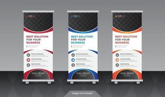 business roll up banner, standee business banner mall vektor