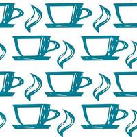 kaffekopp sömlösa mönster dricka te vektor