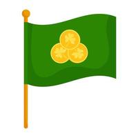 Flagge dekoriert mit Elementen für St. Patrick's day.vector.cartoon-Stil vektor