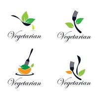 vegetarische Lebensmittel Logo Bilder vektor