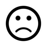 Cartoon trauriges Lächeln Gesicht Emoticon Symbol im flachen Stil