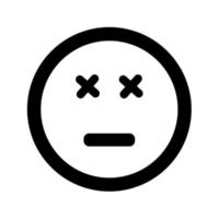 tecknad sorgligt leende ansikte emoticon ikon i platt stil vektor