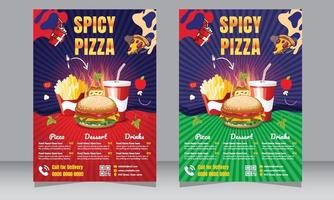 Restaurantflyer, Pizzaladen-Flyer, Poster, Essensflyer vektor