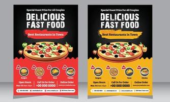 Restaurantflyer, Pizzaladen-Flyer, Poster, Essensflyer vektor