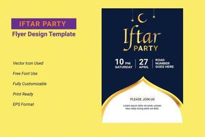 ifter party invitation flyer design. ramadan flygblad för ifter fest vektor