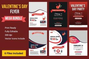 Happy Valentinstag Party Flyer, Valentinstag Verkauf Hintergrund vektor