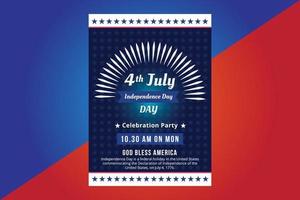 lycklig självständighetsdag 4 juli, Amerikas förenta staters dag. vektor