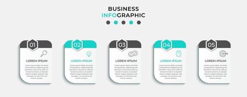 Infografik-Designvorlage mit Symbolen und 5 Optionen oder Schritten vektor