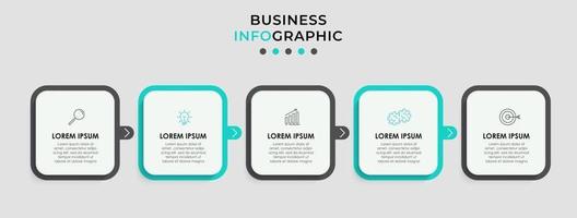 infographic designmall med ikoner och 5 alternativ eller steg vektor