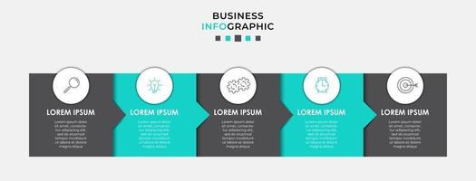 Infografik-Designvorlage mit Symbolen und 5 Optionen oder Schritten vektor