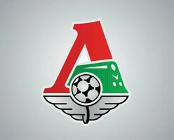 lokomotiv Moscou klubb logotyp symbol ryssland liga fotboll abstrakt design vektor illustration med grå bakgrund